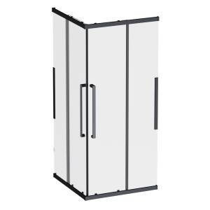 Душевой уголок AM.PM Func W84G-403-9090-BТ Square Slide 90х90, черный, прозрачное