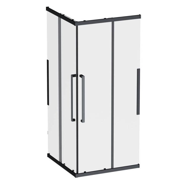 Душевой уголок AM.PM Func W84G-403-9090-BТ Square Slide 90х90, черный, прозрачное