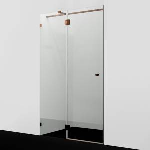 Душевая дверь в нишу Wasserkraft Paar 88H05L-MG профиль глянцевое розовое золото, стекло матовое, 120x100x200