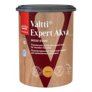 Высокоэффективная декоративно-защитная лазурь Tikkivala Valtti Expert Akva полуматовая орегон 0.9 л