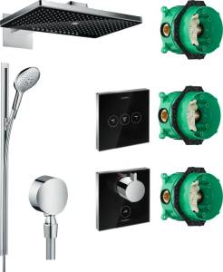 Душевой комплект Hansgrohe Rainmaker Select 460 (3 jet) 24007600 + 26626000 + 27506000 + 15735600 + 15736600