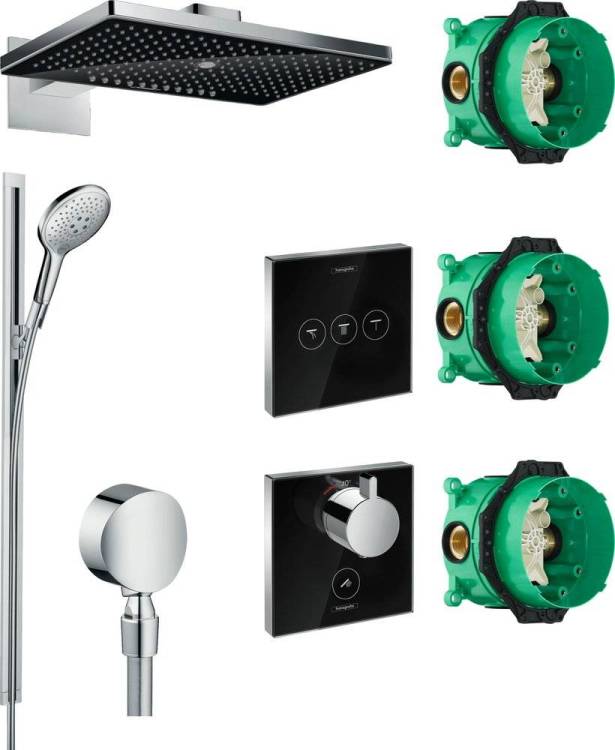 Душевой комплект Hansgrohe Rainmaker Select 460 (3 jet) 24007600 + 26626000 + 27506000 + 15735600 + 15736600