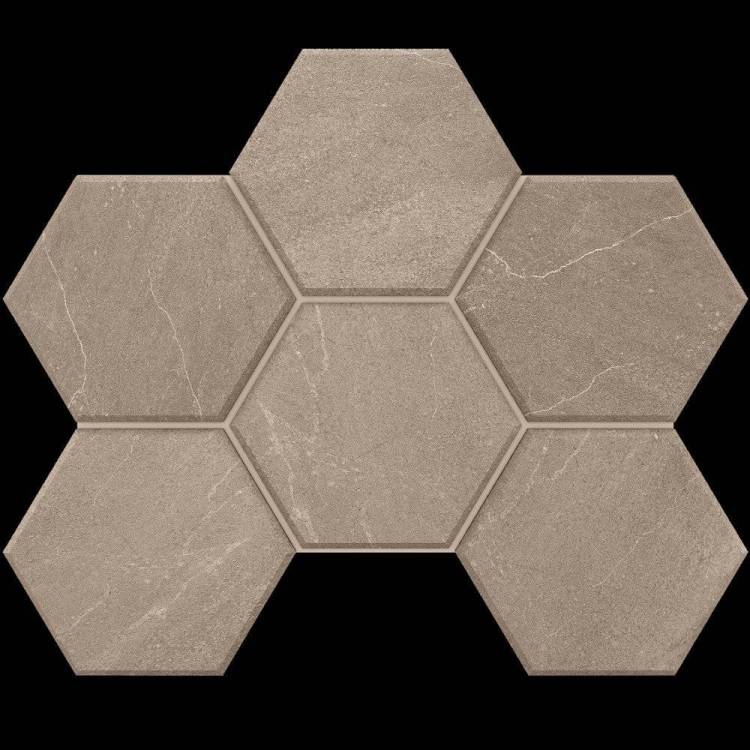 Мозаика Estima Gabbro 39871 Mosaic/GB02_NR/25x28,5/Hexagon Grey 25x28.5