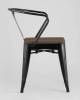 Набор из 4 стульев Stool Group Tolix Arm Wood YD-H440AR-W LG-01 X4 черный глянцевый, темное дерево фото 6