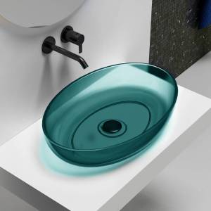 Раковина Abber Kristall AT2801Aquamarin 60 см, бирюзовая