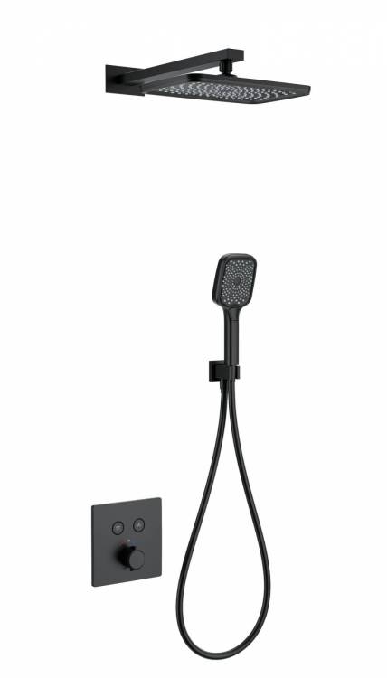 Душевой комплект Wonzon & Woghand WW-D2017-B-MB с термостатом, черный