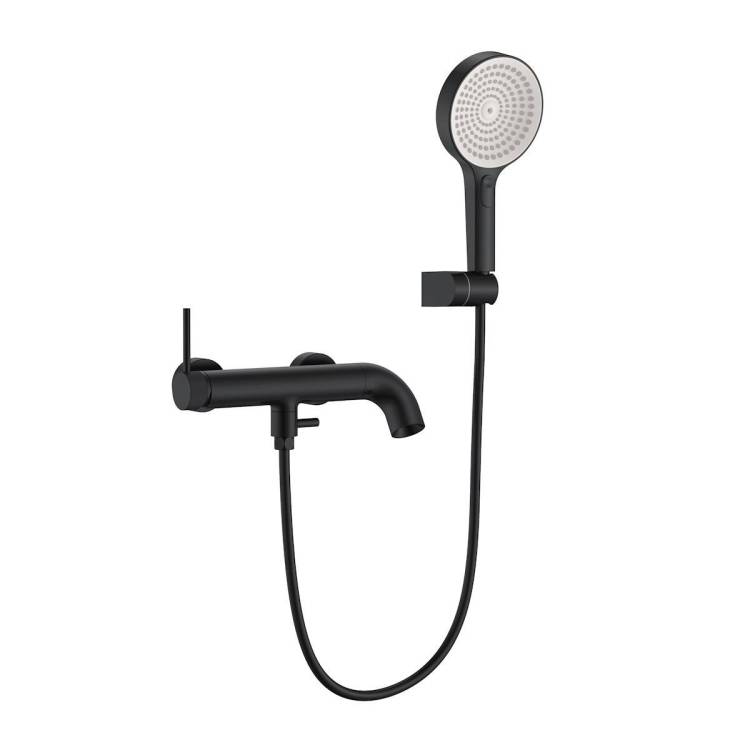 Смеситель для ванны Elghansa Radiant 2347181-Black с душевым комплектом, черный