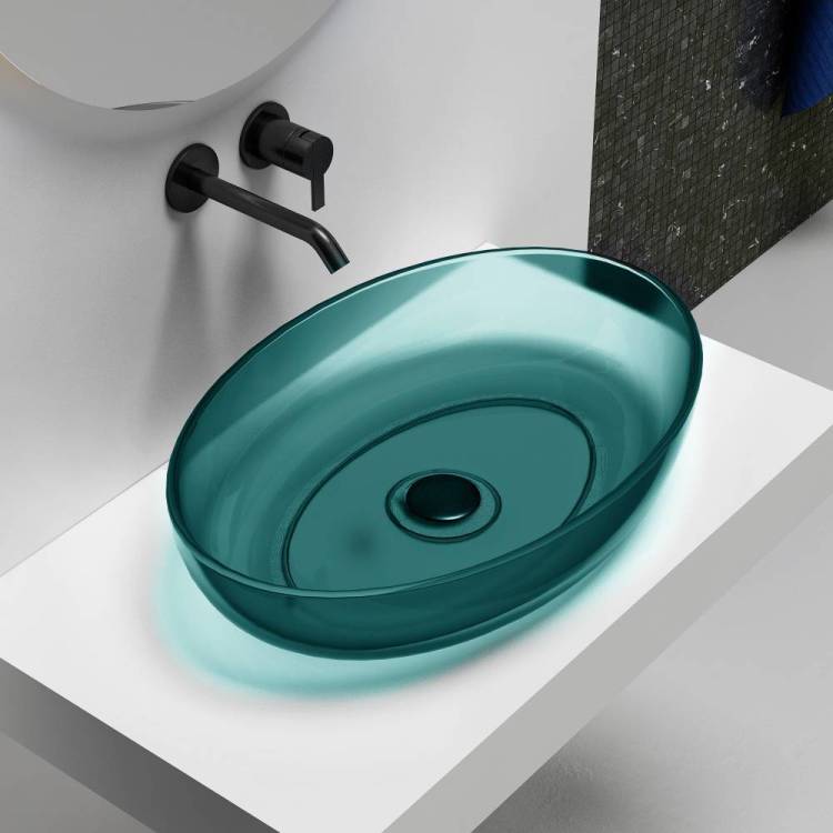 Раковина Abber Kristall AT2801Aquamarin 60 см, бирюзовая