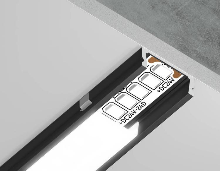 Алюминиевый накладной профиль Ambrella light Illumination GP1700BK