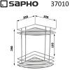 Полка SAPHO CHROM LINE угловая, двойная, из стальной проволоки с бортиками, 200х280х200 мм, хром фото 3
