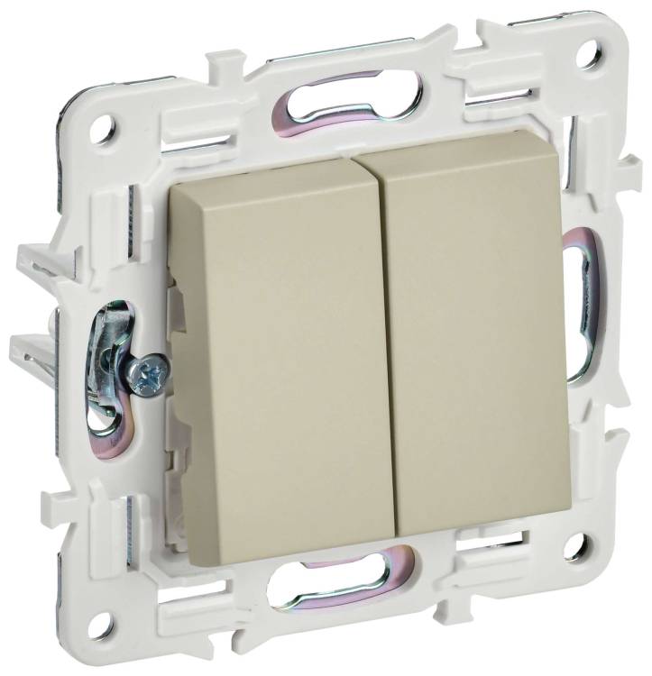 Выключатель 2-клавишный IEK Skandy SK-V20-0-10-K10 бежевый