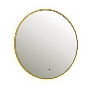Зеркало Dreja Shine 99.2049 с подсветкой и бесконтактным сенсором, золото, 80x80