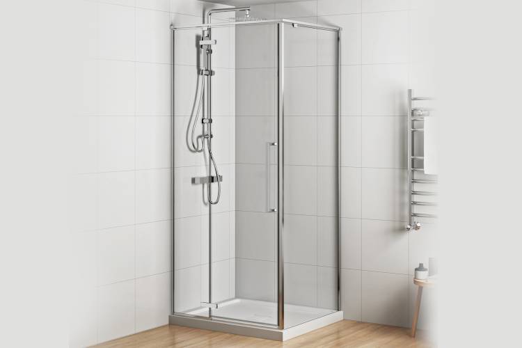 Душевой уголок Royal Bath Bern BERN-V RB8100-T-CH профиль хром, стекло прозрачное, 100x80x195