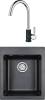 Комплект Paulmark Leer PM104249-BL черный + Смеситель Paulmark Holstein Ho212063-BLCR для кухонной мойки