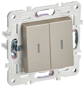 Выключатель 2-клавишный IEK Skandy SK-V20-1-10-K37 шампань