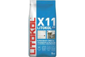 Клей Litokol X11 EVO для керамической плитки и керамогранита до 60x60 повышеной прочности серый 5 кг