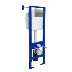 Система инсталляции Berges Wasserhaus Аtom Line 40344 для скрытого монтажа, с кнопкой матовый хром