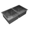 Мойка кухонная Paulmark Next 78/2 Uni PM207844-GM Вороненая Сталь, 78x44 фото 2