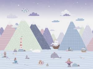 Бесшовные Eco обои Ortograf Little friends 34413 Приключения на маяке 2 Ворс+ ОЕ+