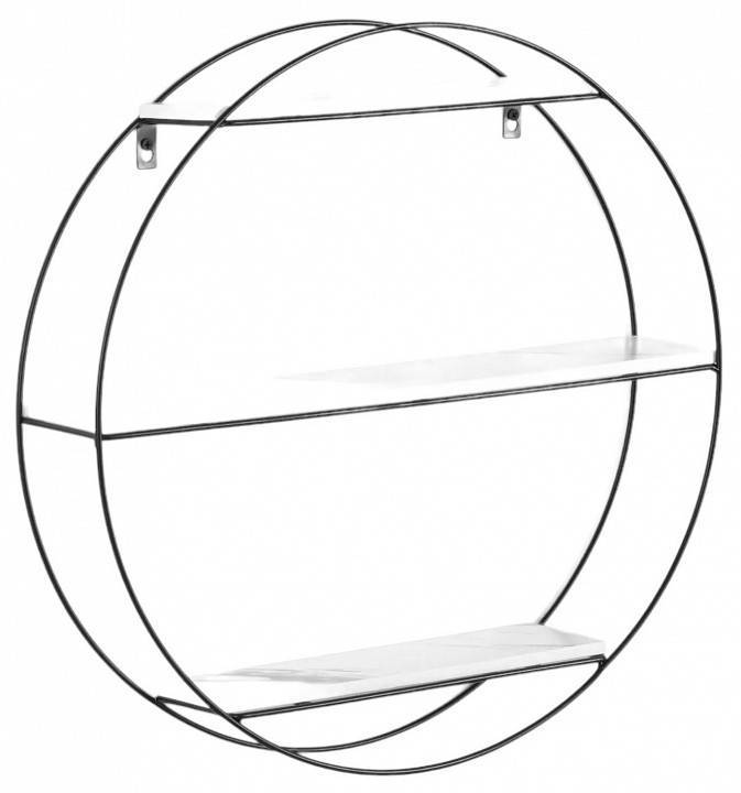 Полка навесная Stool Group Luna FDC9685 bl w/m черная, белый мрамор 50x10x50
