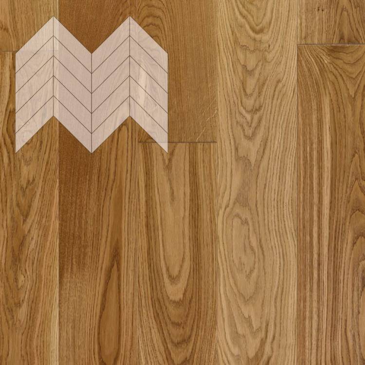 Паркетная доска Lab Arte Chevron Французская Елка Дуб Рустик лак без браша 600-475x125x14/3