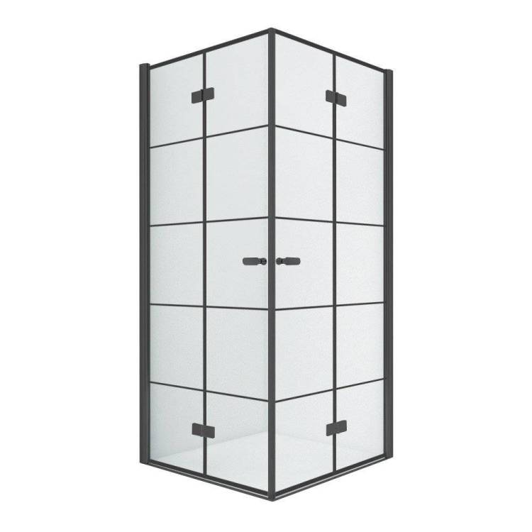 Душевое ограждение NEW TRENDY NEW SOLEO BLACK 80x80x195 D-0287A/D-0288A (черный)