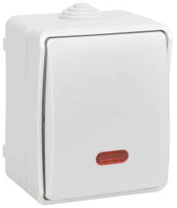 Выключатель 1-клавишный проходной IEK Fors EVS11-K01-10-54-DC белый