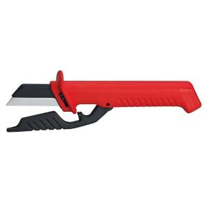 Нож KNIPEX для кабеля VDE, сменное лезвие 50 мм, откидной чехол, 190 мм, диэлектрический, нержавеющая хирургическая сталь