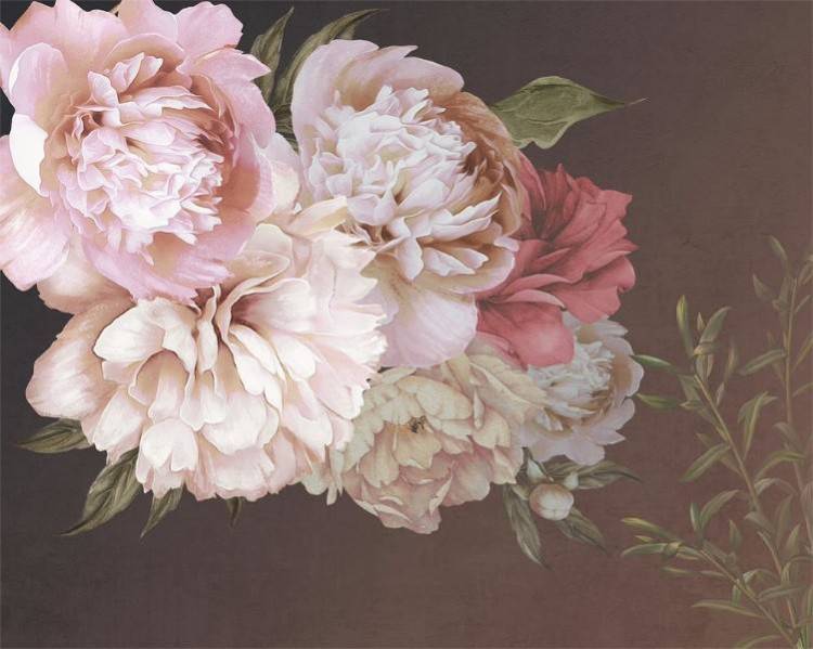 3D Фотообои Artegrafico «Пастельные пионы» PRV-009 акварель