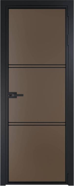 Межкомнатная дверь Profil Doors 3 AX цвет профиля Черный, стекло безопасное 6 мм монохром гляссе 800x2000