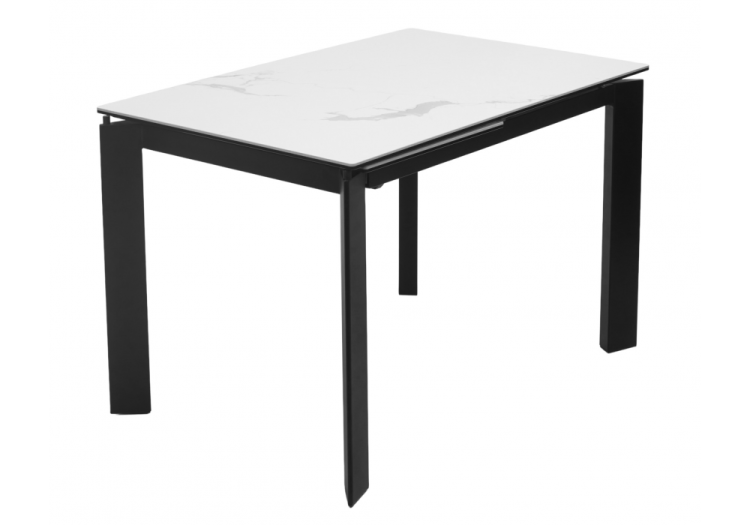 Стол Woodville Corner 518854 matte statuario стекло белый мрамор матовый/керамика черный 120(170)x80x76