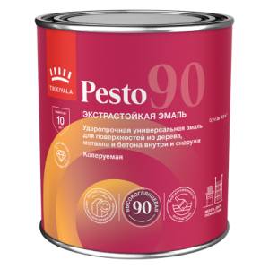 Эмаль универсальная Tikkivala Pesto 90 высокоглянцевая база C 0.9 л