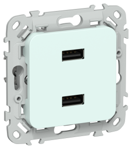 Розетка USB type A+A IEK Flite FI-U21-D31-K94 холодный лед