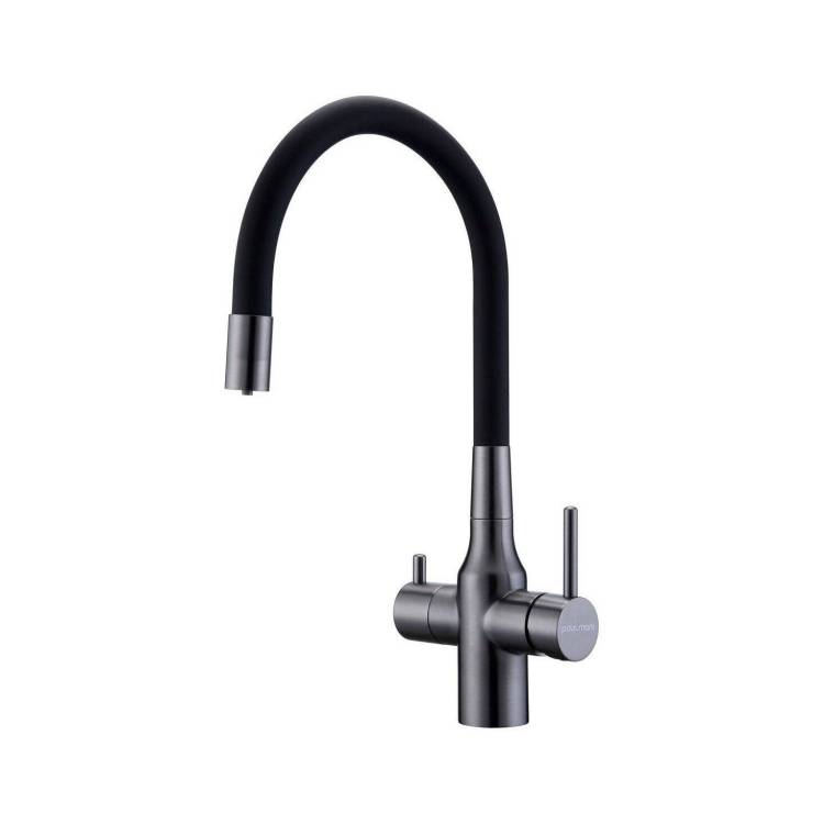 Смеситель для кухни Paulmark Salix Sa213419-GM вороненая сталь
