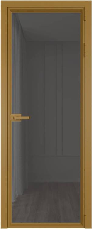 Межкомнатная дверь Profil Doors 1 AV цвет профиля Золото, стекло безопасное 6 мм тонированное 700x2000