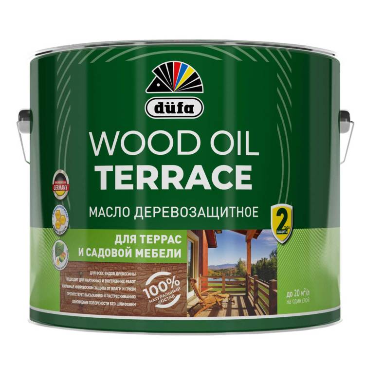 Масло деревозащитное для террас и садовой мебели Dufa Wood Oil Terrace лиственница 2 л