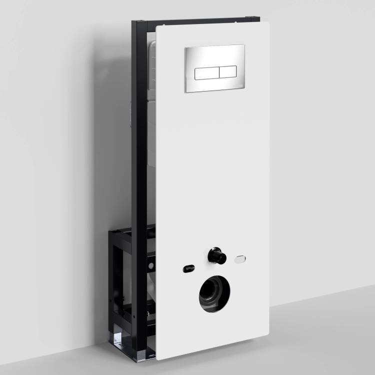 Система инсталляции для унитазов Wasserkraft Glan 66TLT.010.ME.WH.CH03 клавиша хром