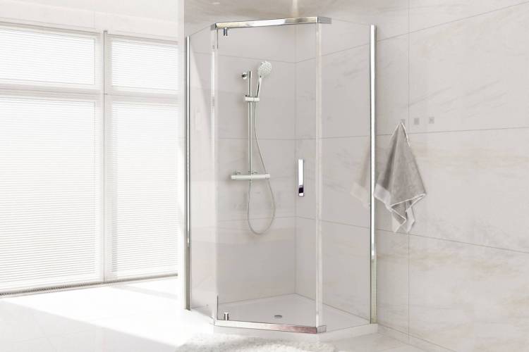 Душевой уголок Royal Bath RB 1110TR-T-CH профиль хром, стекло прозрачное, 100x110x200