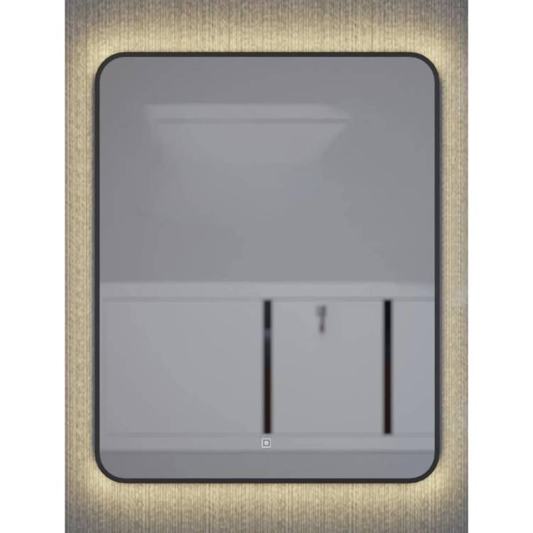 Зеркало Uperwood Modul 3049345674 с подсветкой, сенсорная кнопка, антизапотевание, теплая подсветка, черное, 60x80 см