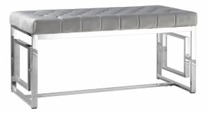 Банкетка Stool Group Бруклин BENCH-012-GR вельвет серый, сталь серебро 99x45.5