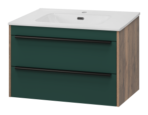 Тумба с раковиной Misty Гринвуд УТ000024347 Дуб Галифакс олово, 80 см