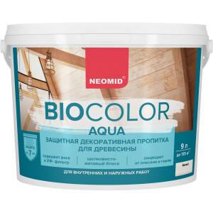 Защитная декоративная пропитка для древесины Neomid Bio Color Aqua венге 9 л