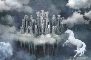 3D Фотообои Artegrafico «Ночной облачный замок» KID-073 канвас