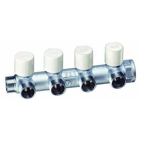 Запорный коллектор FAR 1 (ВР-НР) с 3 отводами 1/2 НР(EU)