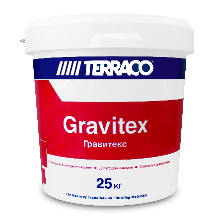 Штукатурка декоративная акриловая Terraco Gravitex Granule зерно 2 мм шуба 25 кг