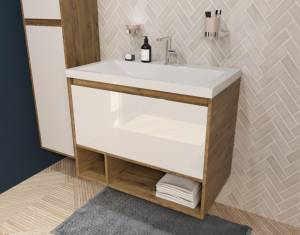 Тумба с раковиной Эстет Monaco Wood ФР-00010683 подвесной, 1 ящик, 62x81