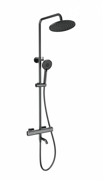 Душевая стойка Wonzon & Woghand WW-B3051-A1-BGG с термостатом, темный графит
