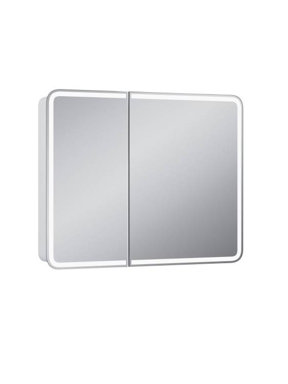 Зеркало-шкаф Art&Max Platino AM-Pla-1000-800-2D-F с подсветкой, Белое, 80x100