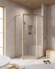 Душевой уголок Cezares Relax RELAX-304-P-1-100-C-BORO профиль брашированное золото, стекло прозрачное, 100x100x200