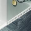 Шторка на ванну MaybahGlass MGV-764-3 40x140, поворотная, стекло прозрачное 6 мм, профиль золото, с полотенцедержателем фото 5